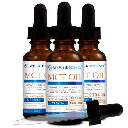 Approved Science Huile MCT 60 ml bouteille vue de face