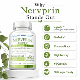 Approved Science Nervprin bouteille sur fond neutre