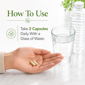 Approved Science Nervprin gélules à côté d'un verre d'eau
