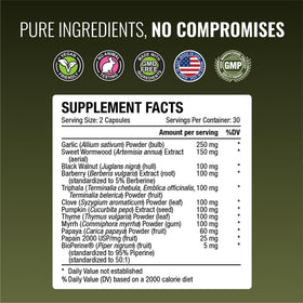 Approved Science Parastrin capsules on a wooden surface