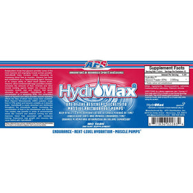 APS Nutrition Hydromax 180 Tablettes, vue arrière avec informations nutritionnelles