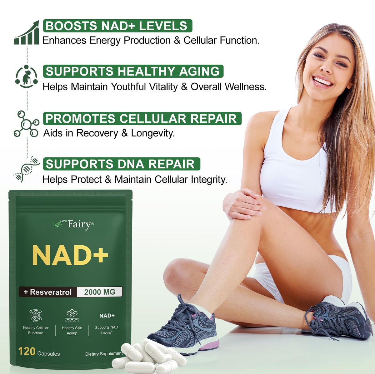 APU.FAIRY NAD 2000MG Liposomal sachet de 120 capsules