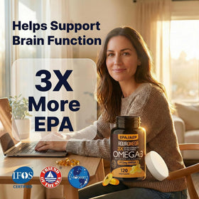 AQUA OMEGA Huile de Poisson Omega-3, capsules sur une table