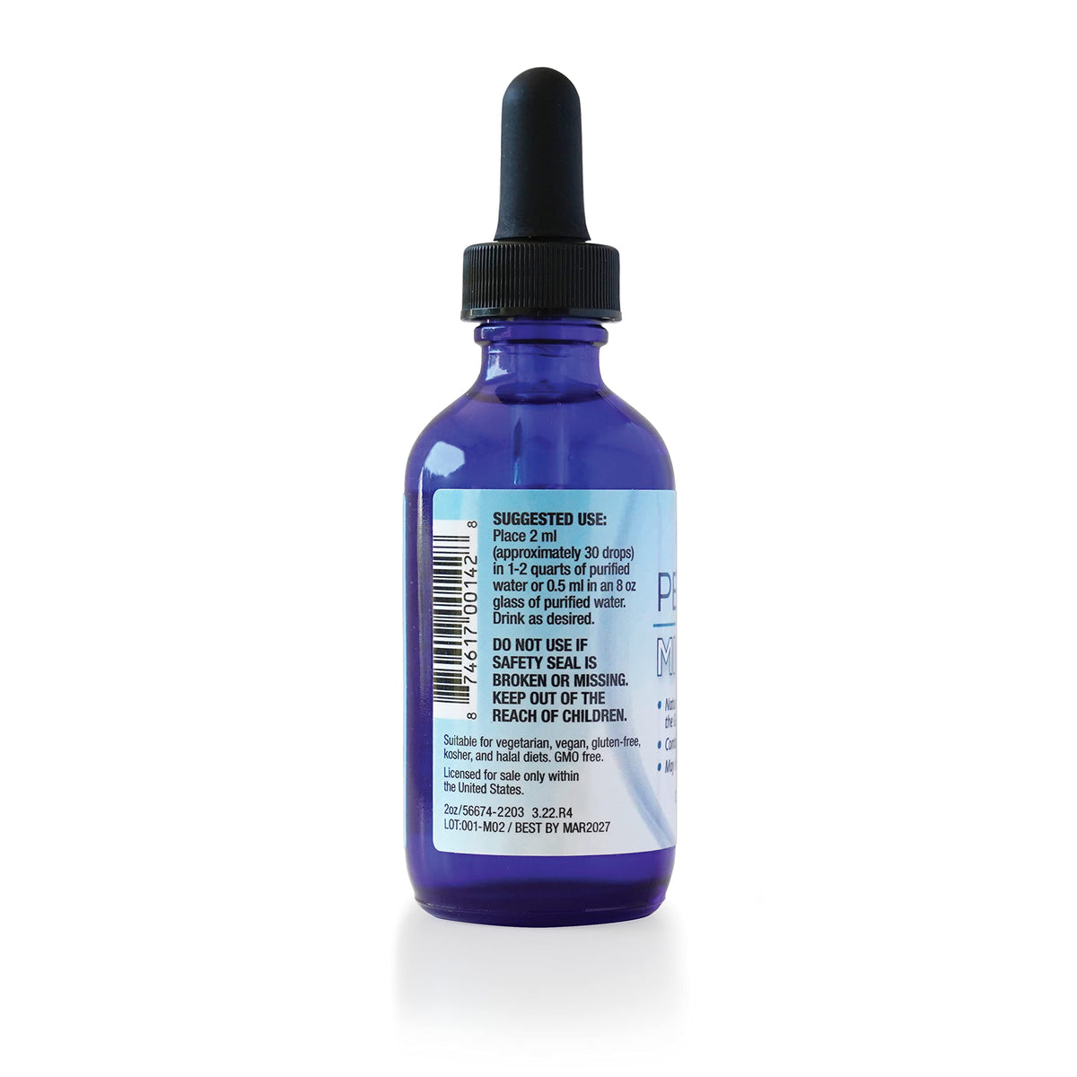 AQUA TRU Perfect Minerals gouttes dans un verre d'eau