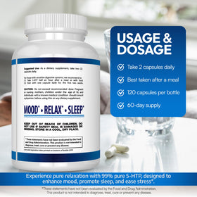 Arazo Nutrition 5-HTP 200 MG 120 capsules avec un verre d'eau