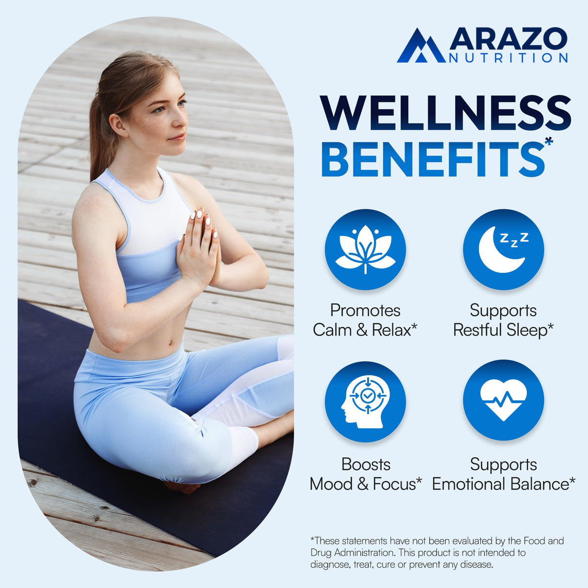 Arazo Nutrition 5-HTP 200 MG 120 capsules sur une table