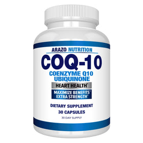 Arazo Nutrition CoQ10 200mg capsules front view