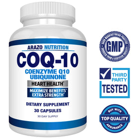 Arazo Nutrition CoQ10 200mg packaging side view