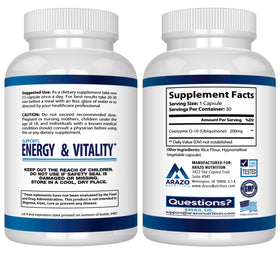 Arazo Nutrition CoQ10 capsule close-up