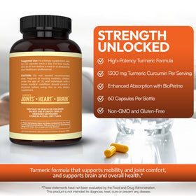 Arazo Nutrition Curcuma Curcumine 1300mg bottle top view