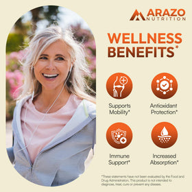 Arazo Nutrition Curcuma Curcumine 1300mg capsules side view