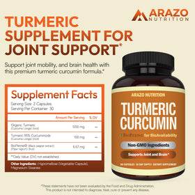 Arazo Nutrition Curcuma Curcumine 1300mg packaging
