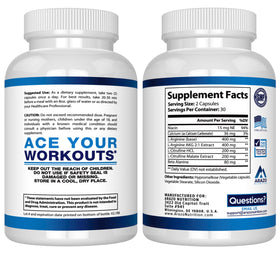 Arazo Nutrition L-Arginine capsules sur une surface blanche