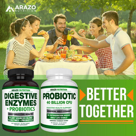 Arazo Nutrition Multi-Enzymes gélules avec un verre d'eau