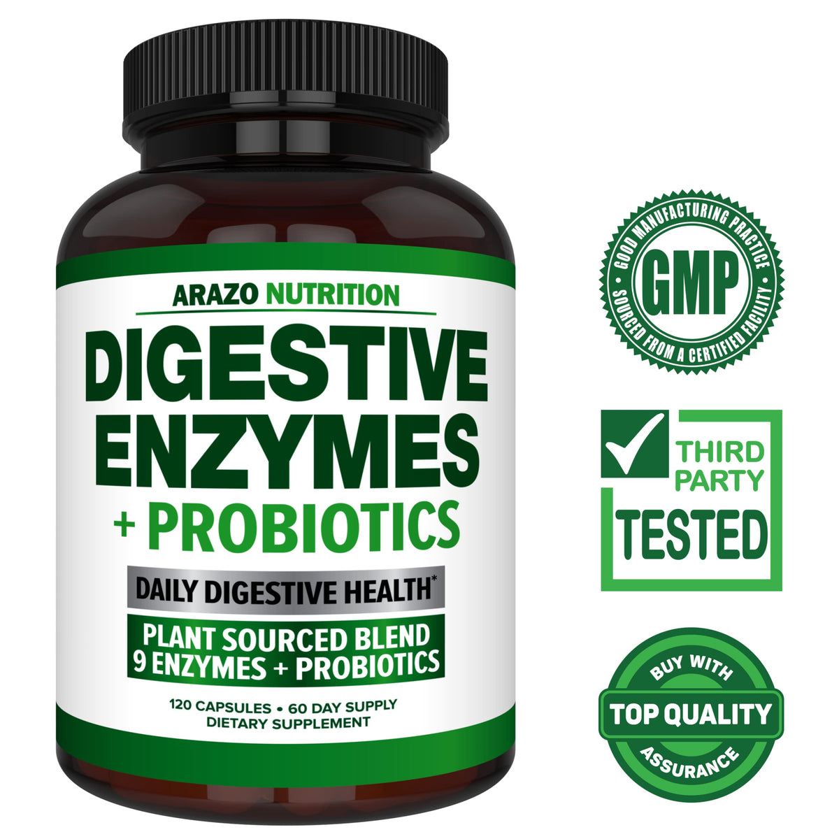 Arazo Nutrition Multi-Enzymes gélules sur fond blanc