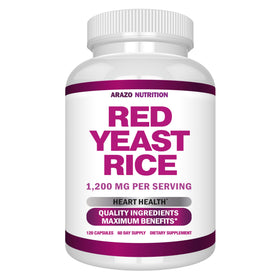 Arazo Nutrition Riz Rouge 1200 mg 120 capsules végétariennes en emballage
