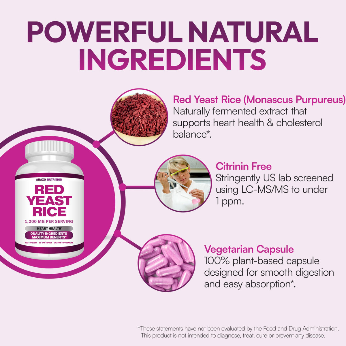 Arazo Nutrition Riz Rouge extrait de Monascus Purpureus