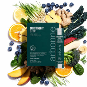 Arbonne GreenSynergy Elixir poudre végétale stick pack agrumes