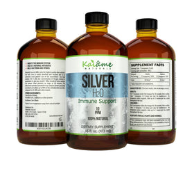 Argent colloïdal 10 PPM dans une bouteille en verre avec bouchon