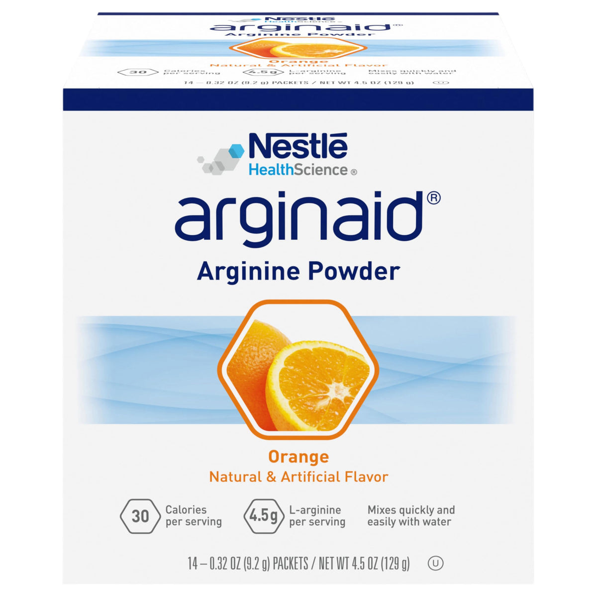 Arginaid Poudre d'Arginine emballage avec saveur orange