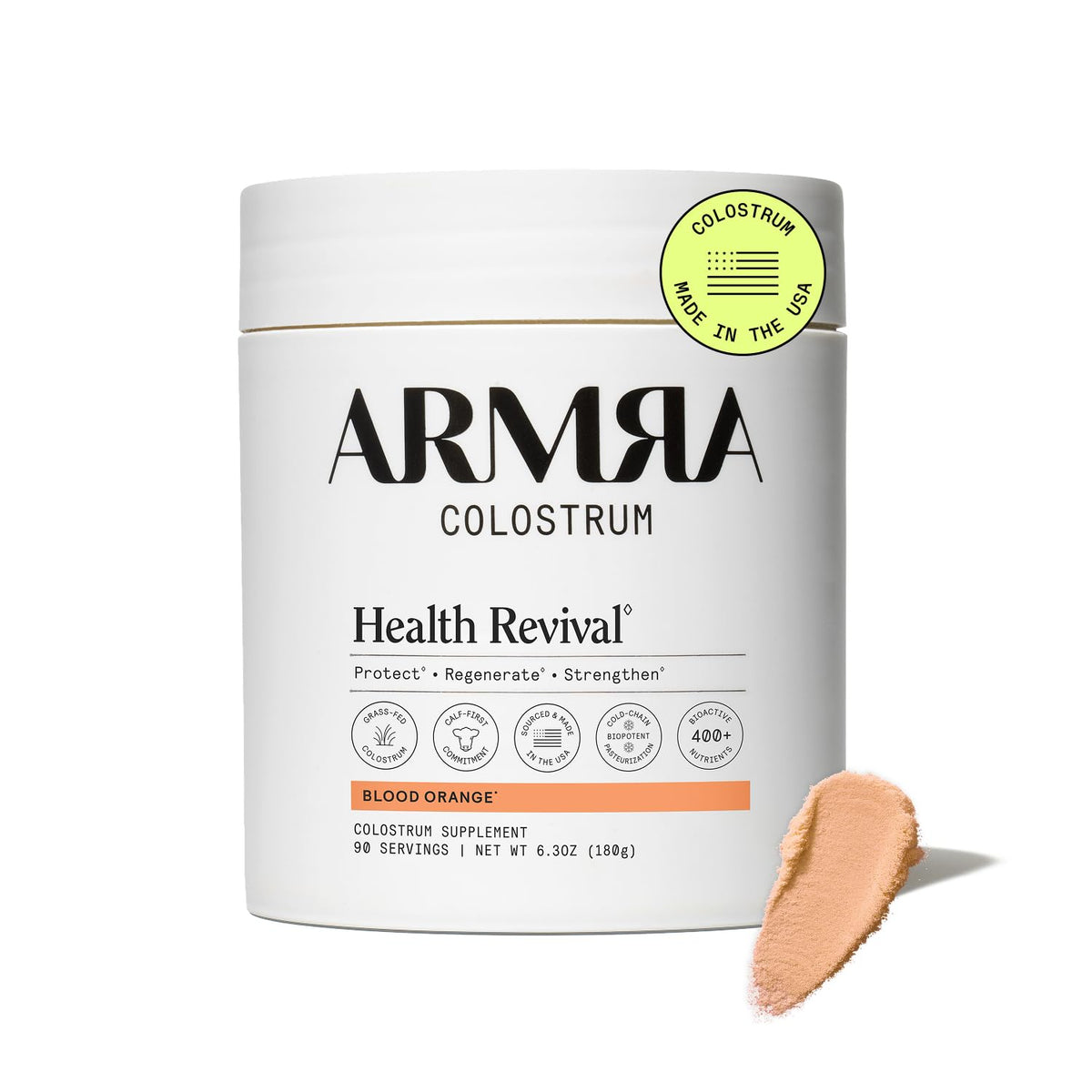 ARMRA Colostrum Poudre Orange Sanguine 90 Portions devant