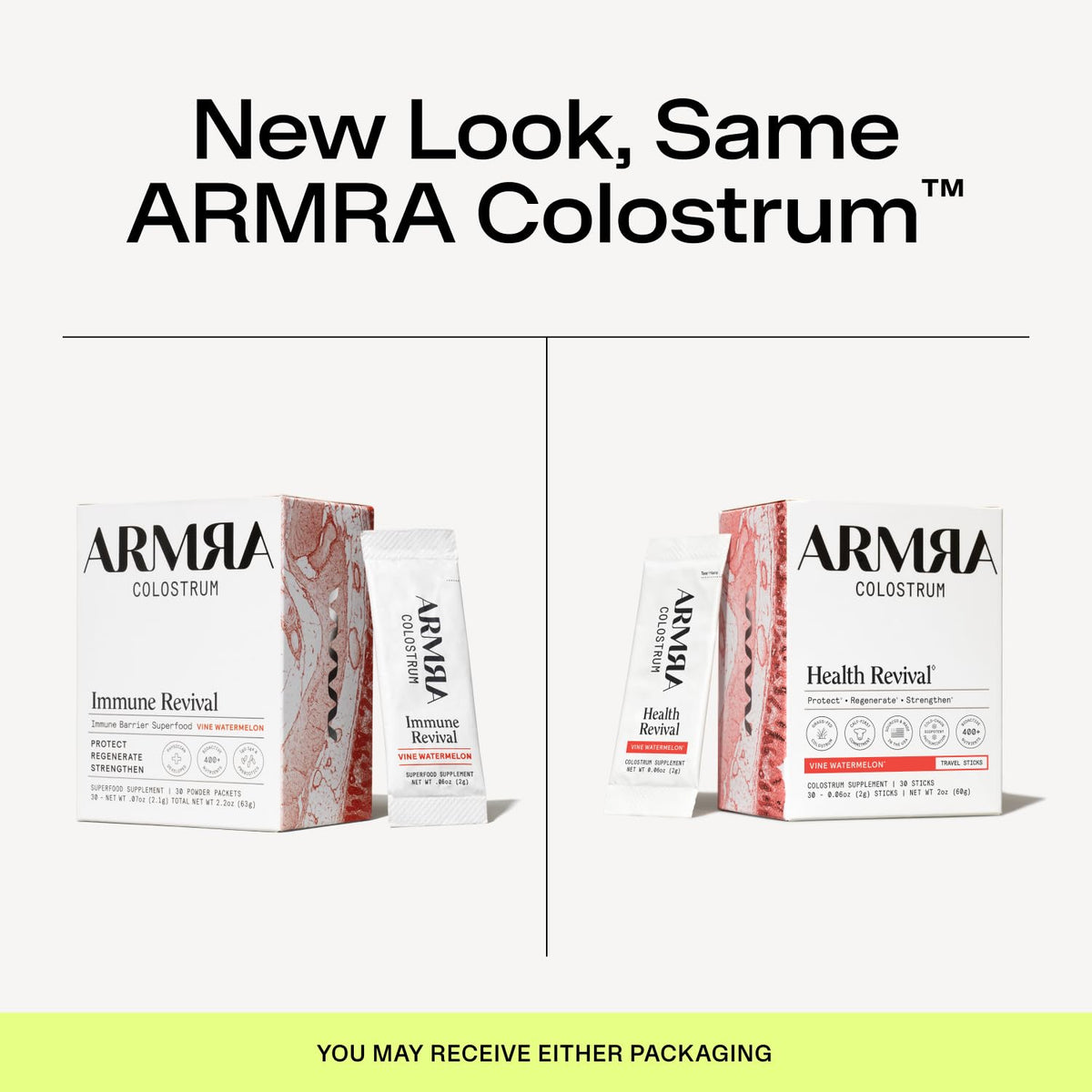 ARMRA Poudre de Colostrum sachets d'eau de pastèque arrière