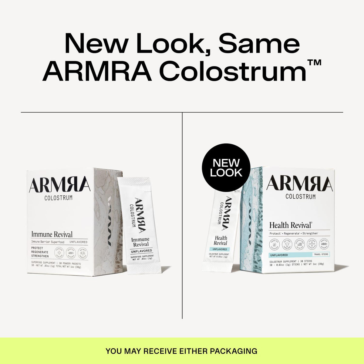 ARMRA Poudre de Colostrum, stick individuel, présentation