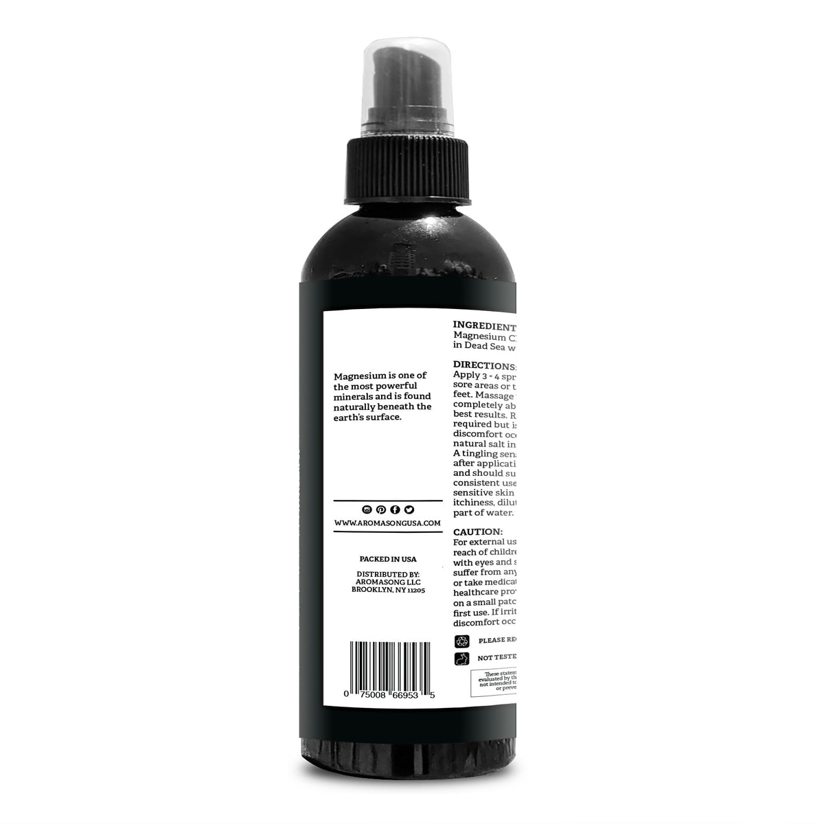 Aromasong Spray de Magnésium 8 Oz avec vue sur le flacon