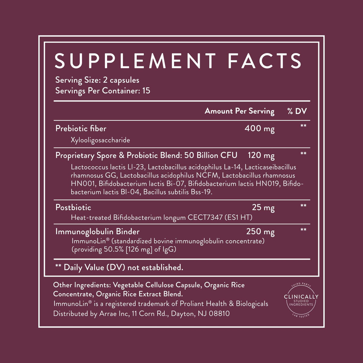 Arrae Tribiotic Complément Alimentaire 30 Capsules ouverte