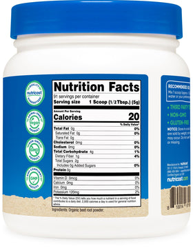 Arrière de l'emballage de la poudre de betterave Nutricost