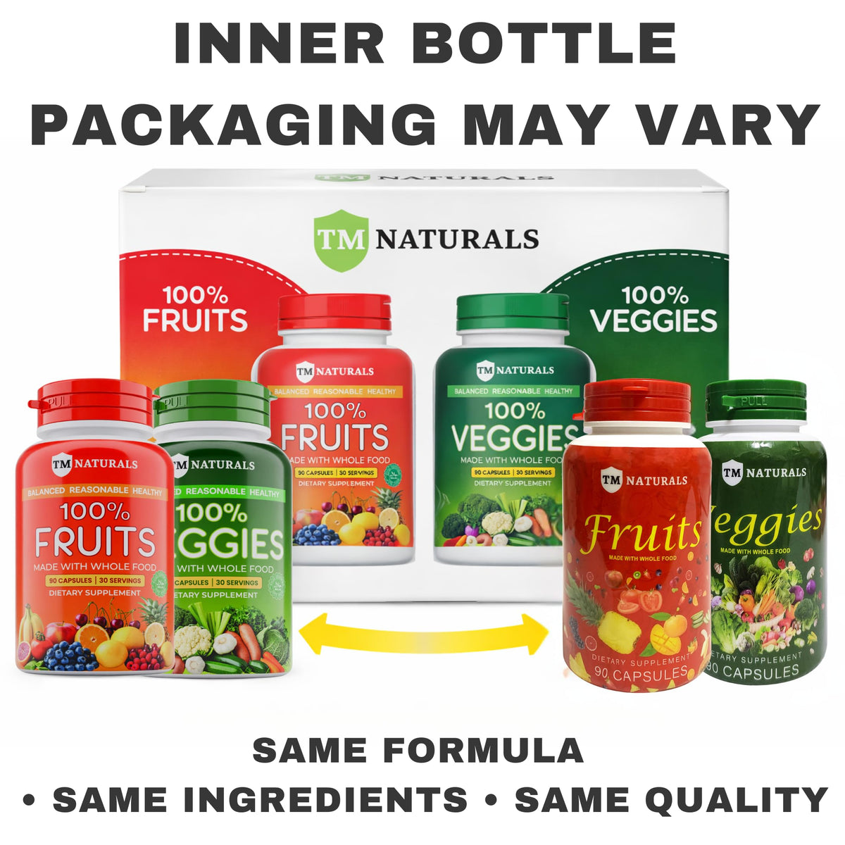 Arrière de l'emballage des capsules TM NATURALS