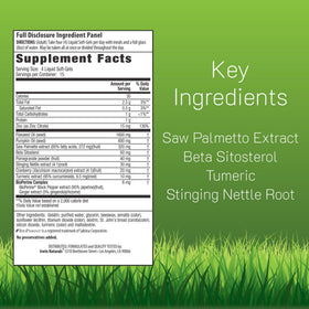 Arrière de l'emballage Irwin Naturals Saw Palmetto 60 gélules