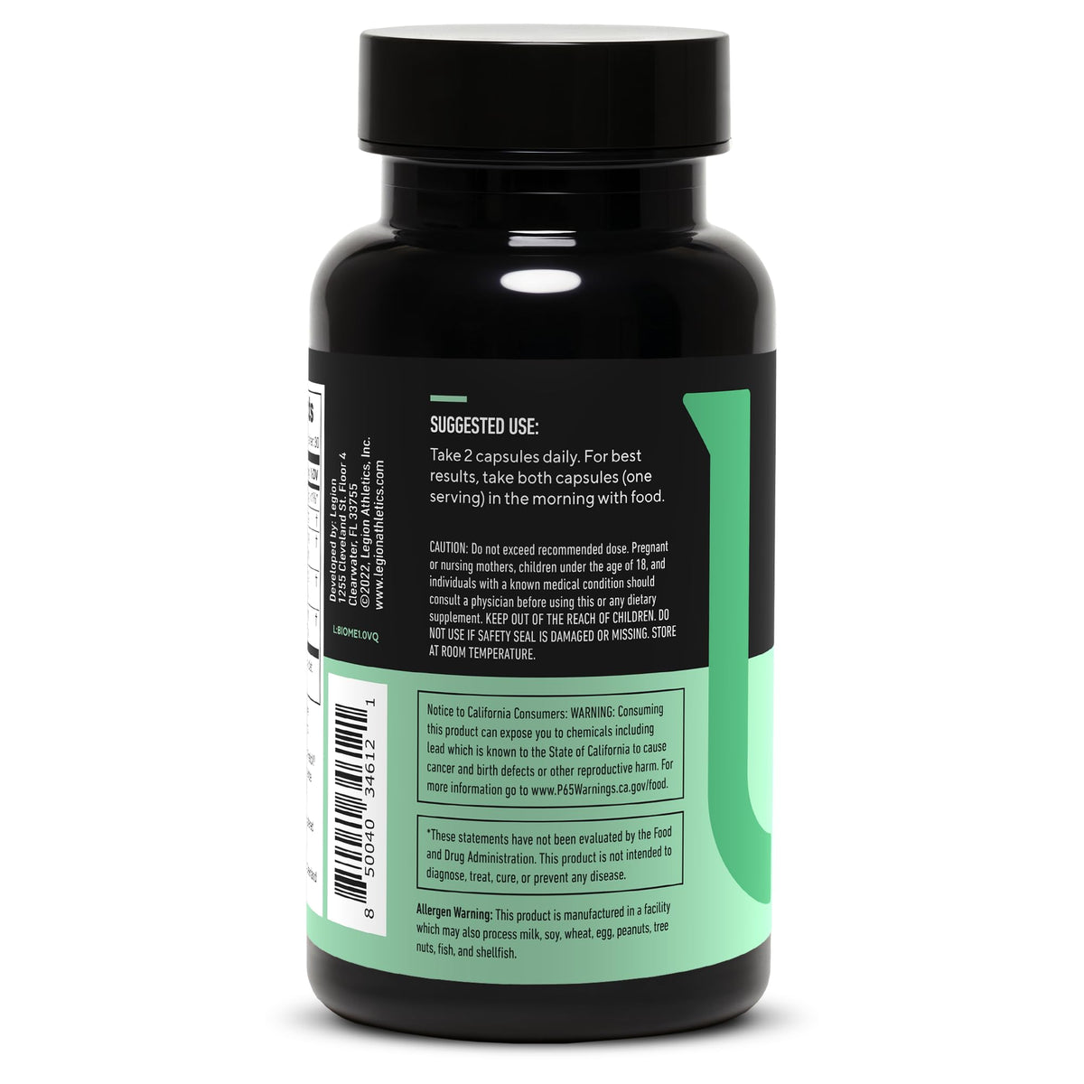 Arrière de la boîte de LEGION Biome Probiotic