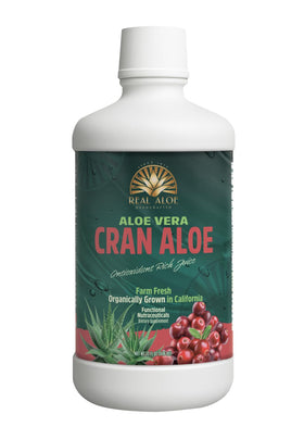 Arrière de la bouteille de jus d'aloe vera bio 946ml