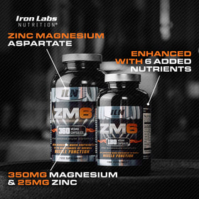 Arrière de la bouteille Iron Labs ZM6 Zinc et Magnésium