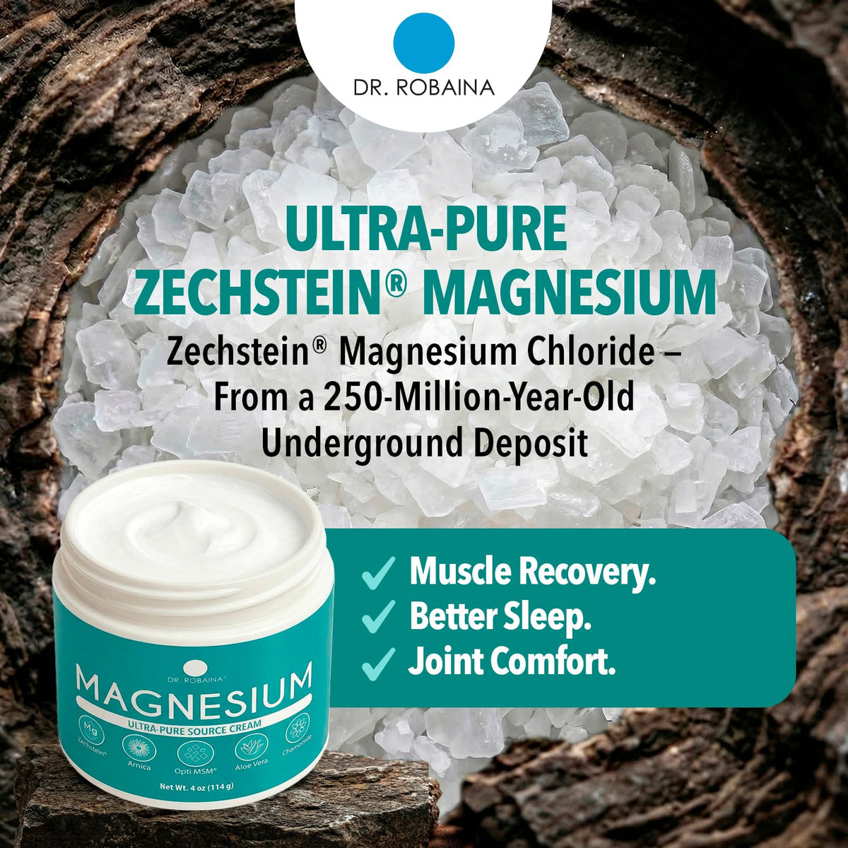 Arrière de la crème magnésium Dr. Robaina 313g