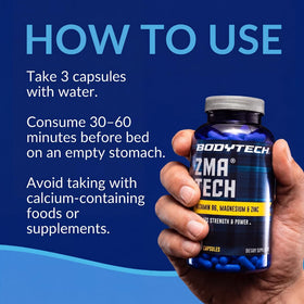 Arrière du flacon BodyTech ZMA Tech