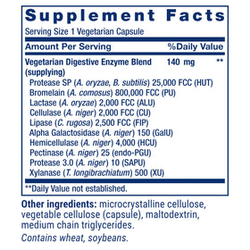 Arrière du flacon d'enzymes daily Life Extension
