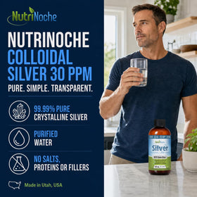 Arrière du flacon de 1 gallon de NutriNoche argent colloïdal