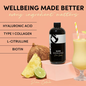 Arrière du flacon de collagène liquide Tranont