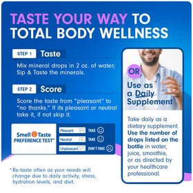 Arrière du flacon de Manganèse SENSEable avec informations nutritionnelles