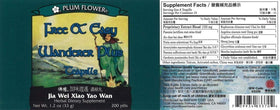 Arrière du flacon de Teapills Plum Flower avec informations produit