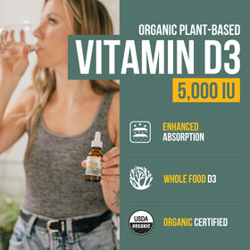 Arrière du flacon de Vitamin D3 Vegan 5000 IU Triquetra Health