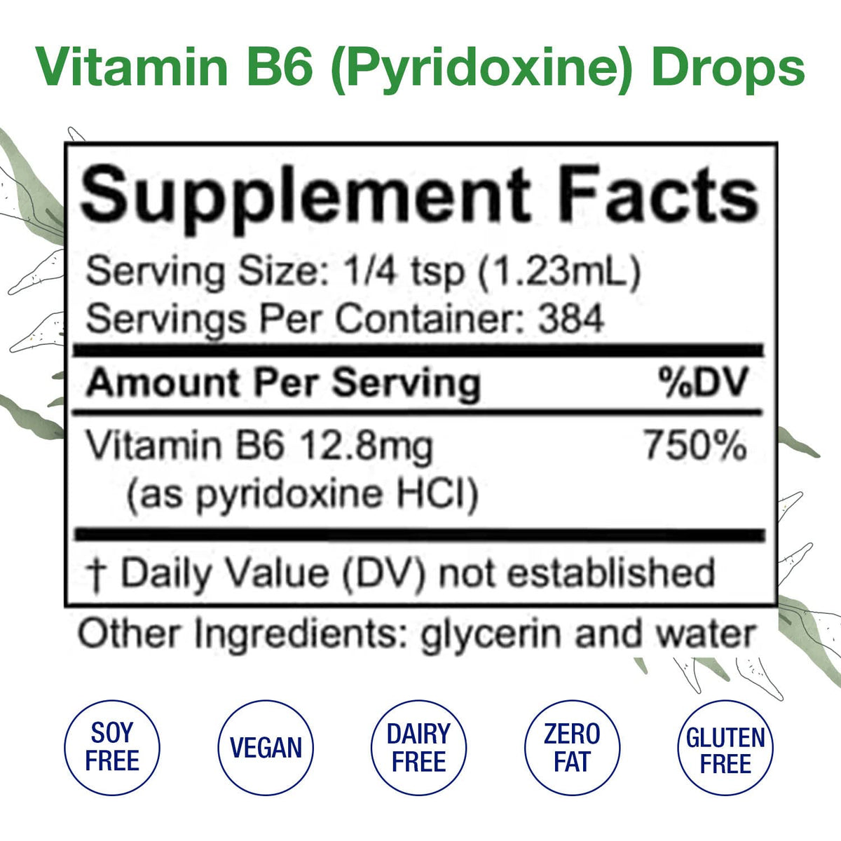 Arrière-plan du flacon de vitamine B6 HoneyCombs montrant l'étiquette