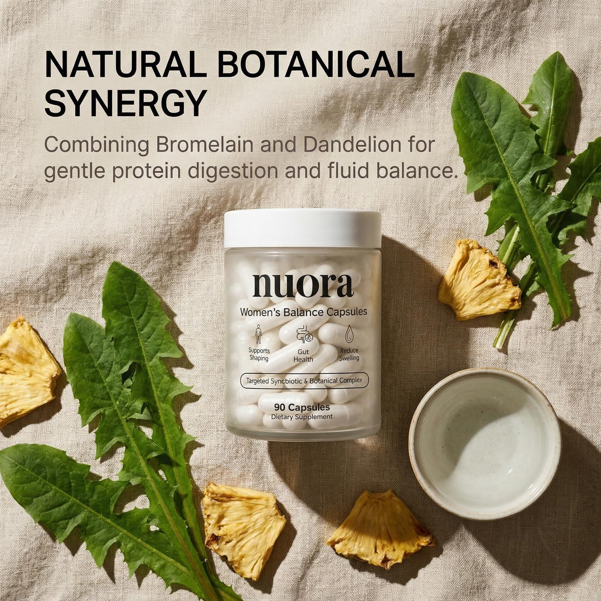 Art anime Nuora Biofilm Probiotic 90 capsules sur un fond neutre