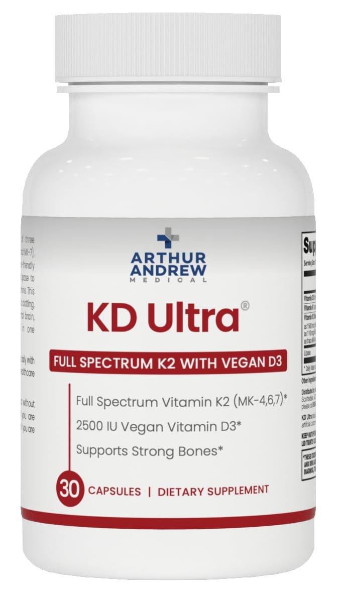 Arthur Andrew Medical KD Ultra K2 & D3 30 Capsules vue de face