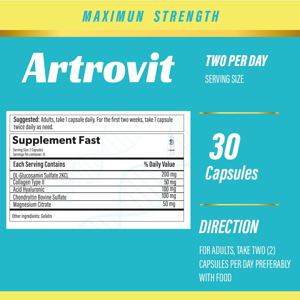 Artrovit Complément Alimentaire Articulaire capsules sur fond blanc