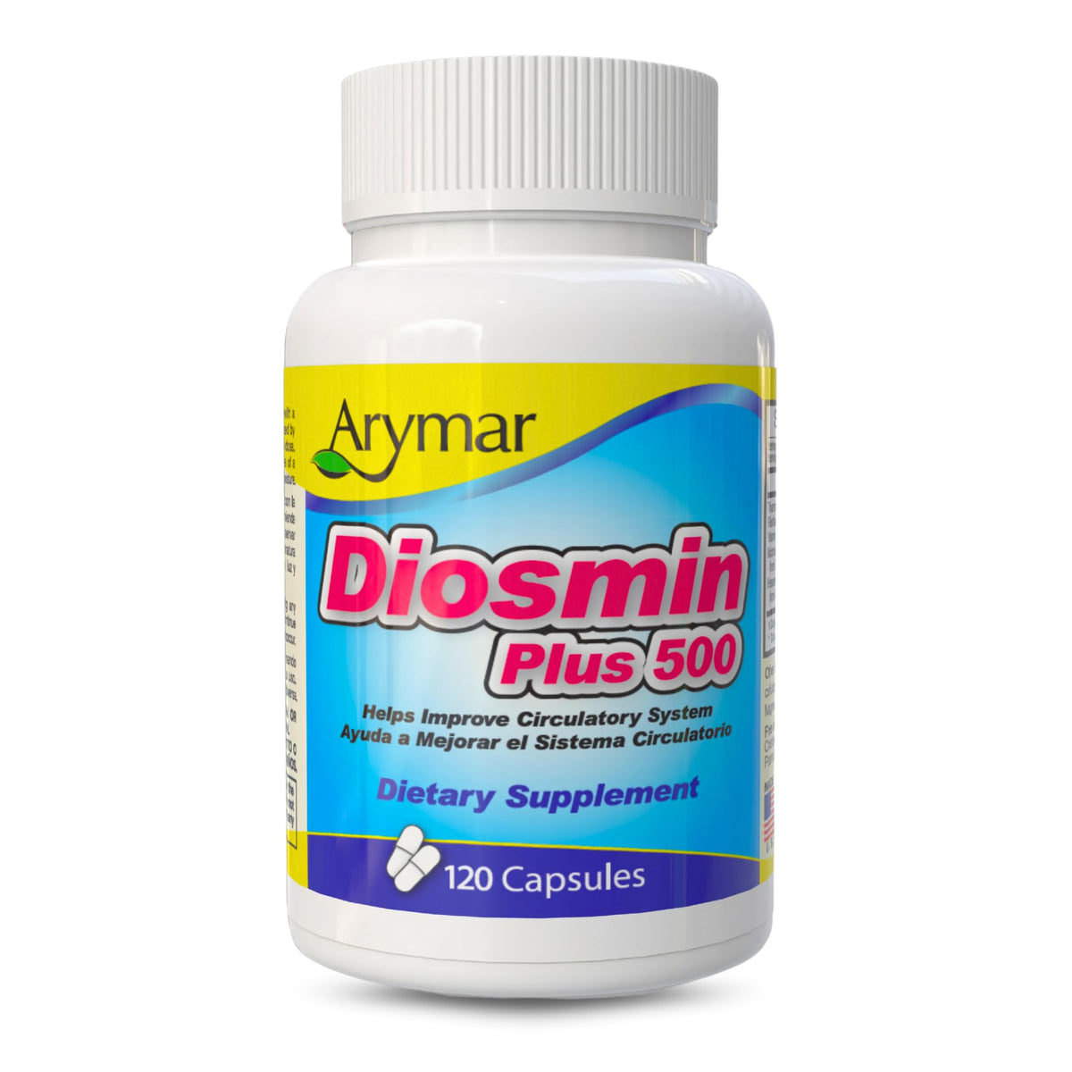 Arymar Diosmin Plus 500mg capsules front view