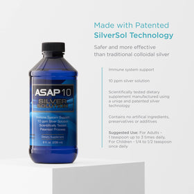 ASAP 10 Silver Solution 240 ml bouteille vue de côté