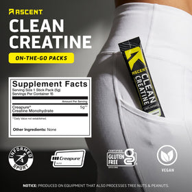 Ascent Creatine Monohydrate Creapure, cuillère doseuse incluse